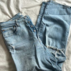 Levi's Straight Ribcage Ripped Jeans
